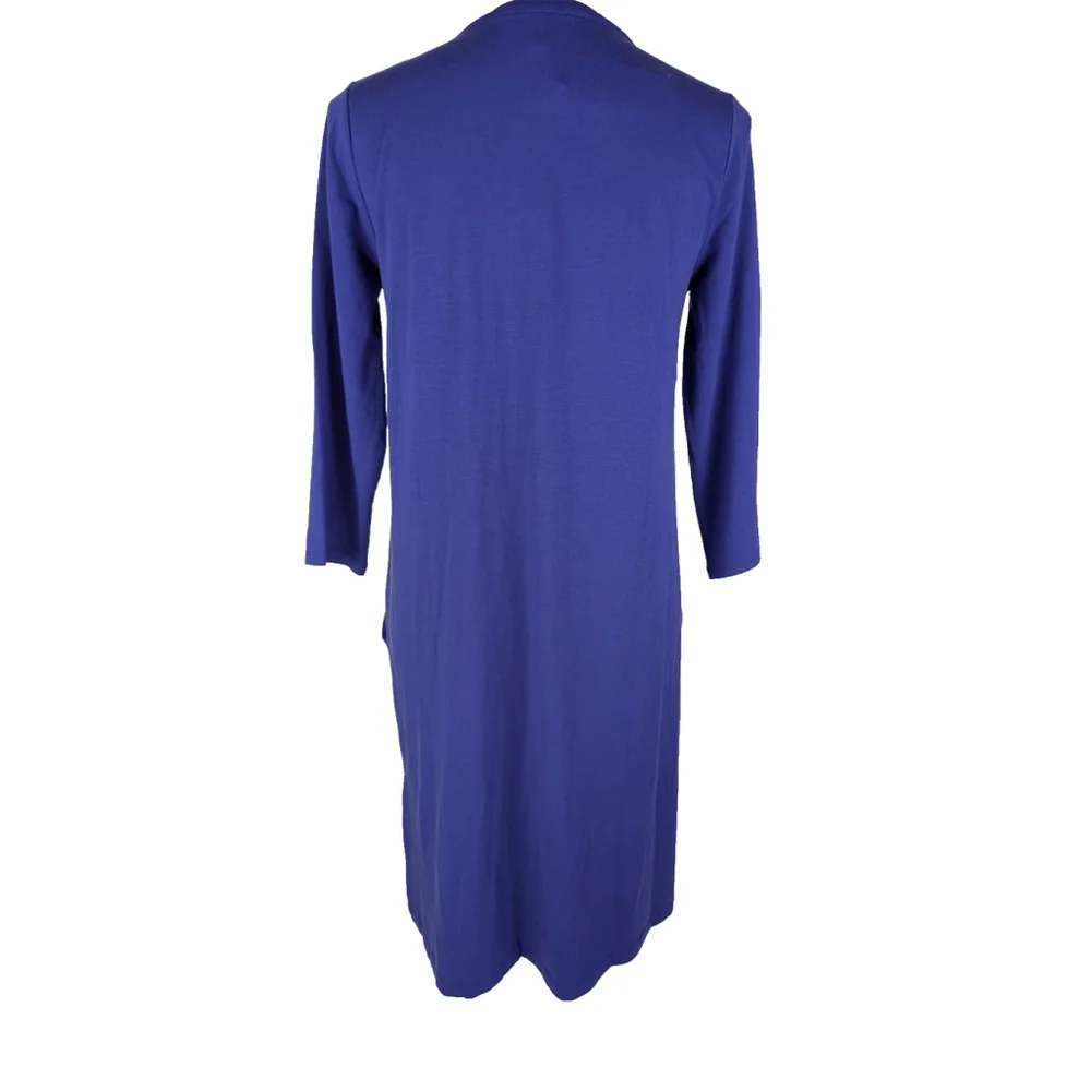 NWT Eileen Fisher 2XS Blue Knit Midi Dress Classic Staple Oversized Lagenlook